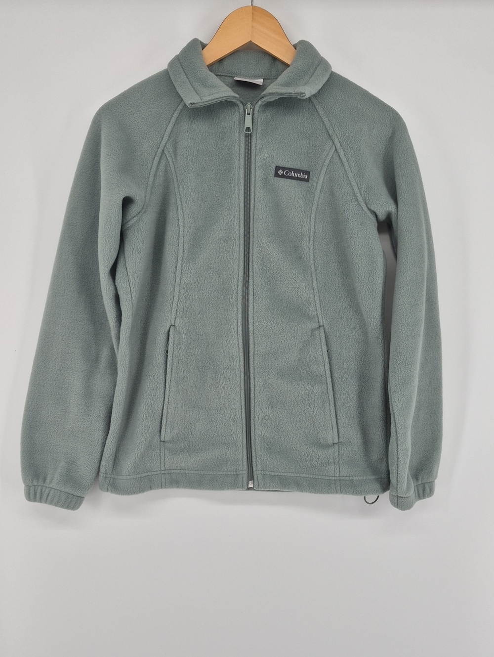 Columbia Jacket Fleece Lightweight Full Zip Light Green Small Pockets Ski